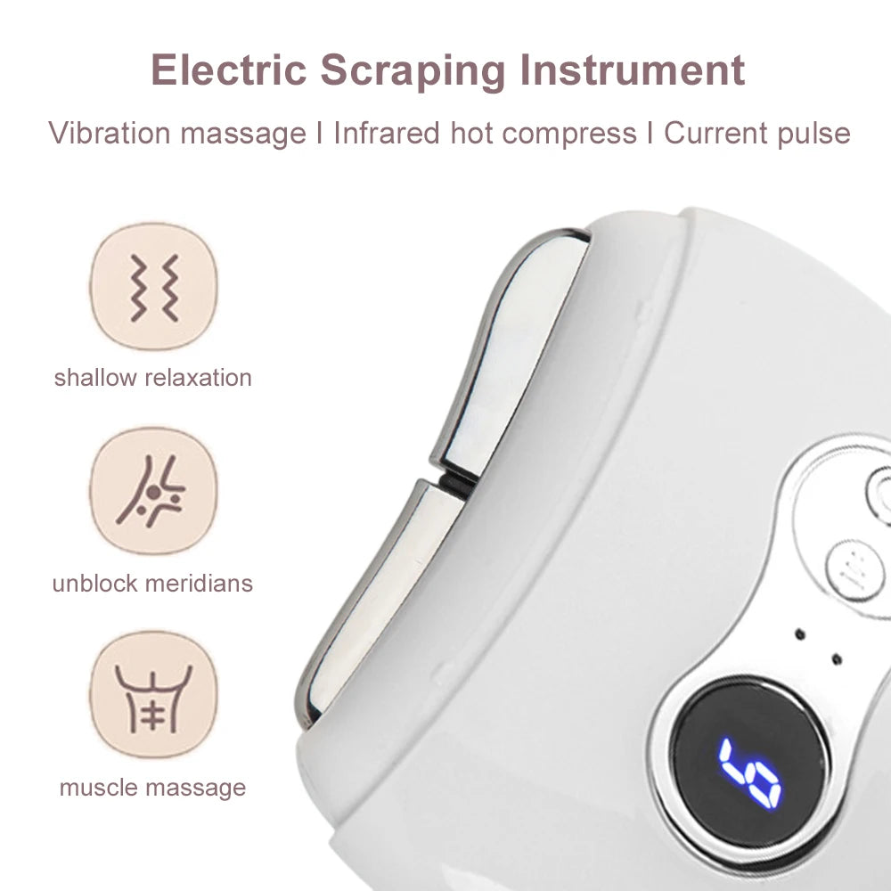 Electric Gua Sha Body Massager Heated Vibration Massage Facial Scraping Tools Anti Wrinkles Double Chin Skin Face Lifting Device